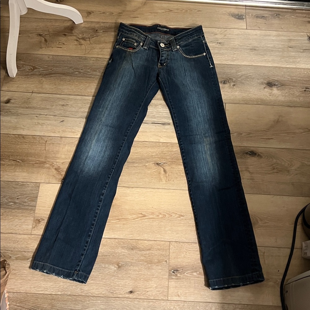 Dolce & Gabbana Dark Blue Straight Leg Jeans, mens waist 28